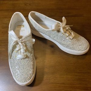 Kate Spade Bridal Cream Glitter Sneakers